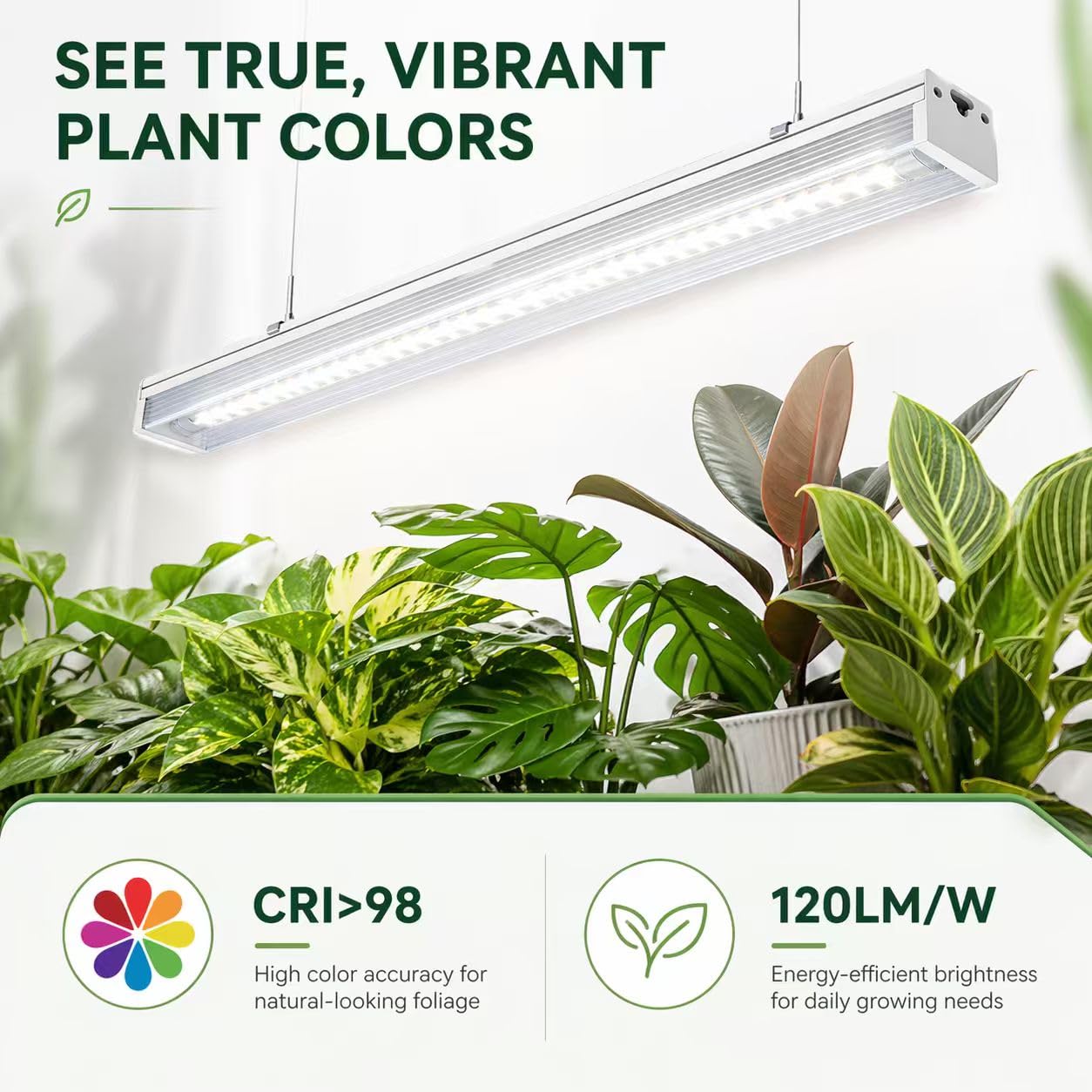 Grow Lights for Indoor Plants Full Spectrum Grow Lights for Seed Starting,4FT 5000K Daylight White Plant Light for Indoor Plants,252W(6x42W 1400W Equivalent) Linkable Design,Greenhouse,6 Pack
