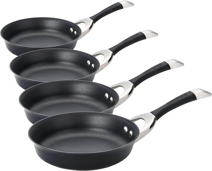 Circulon Symmetry Hard Anodized Nonstick Induction Frying Pan, 8.5-Inch Fry Pan, Black (Pack of 4)