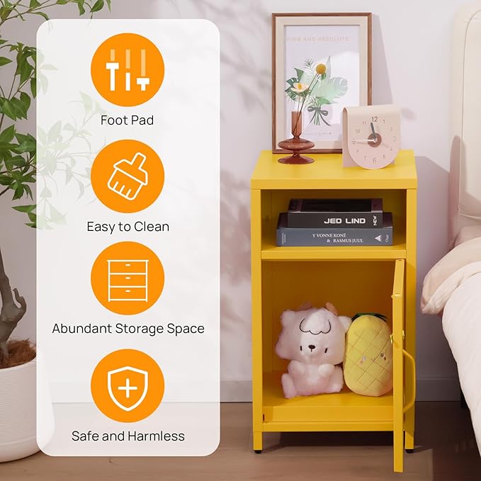 ALBAD Compact Metal Nightstand