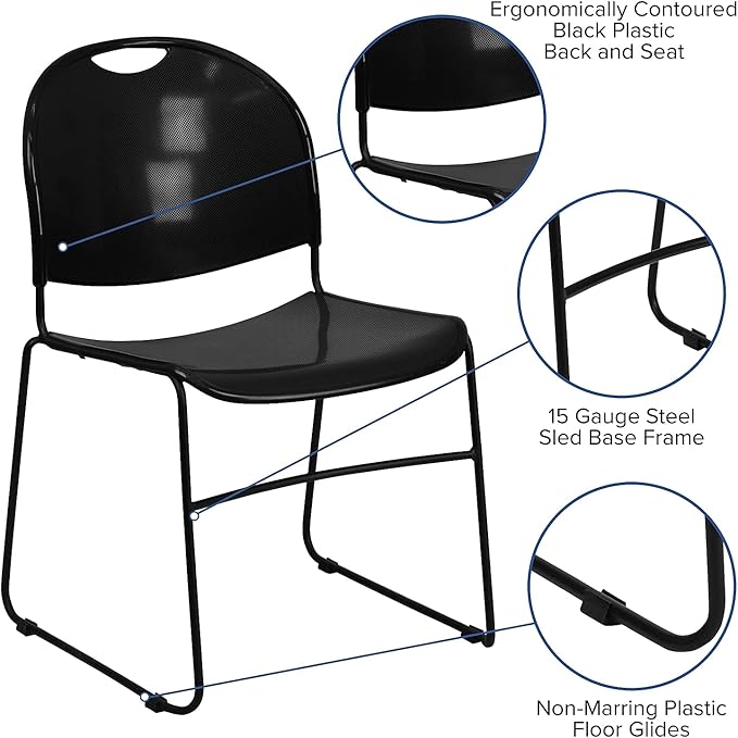 Flash Furniture Hercules Series Ultra-Compact Plastic Stacking Event/Waiting