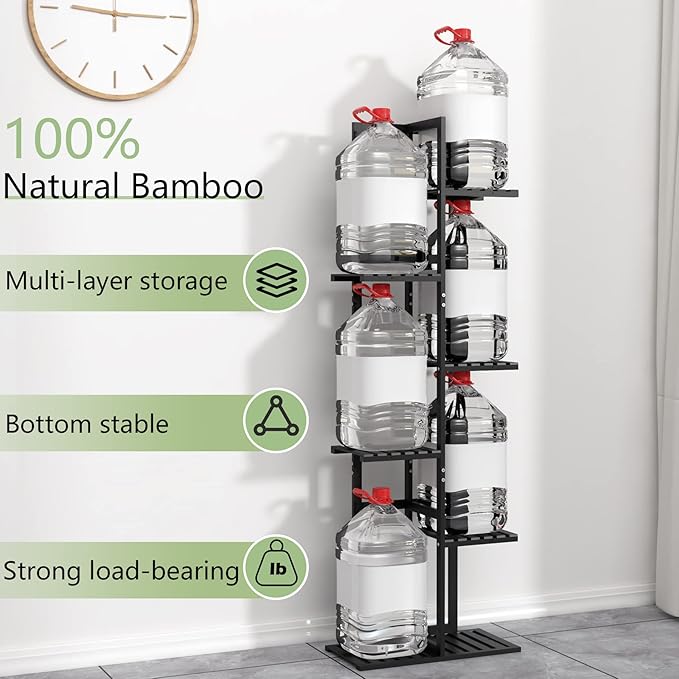 Laiensia Bamboo Plant Stand Rack 6 Tier, Indoor&Outdoor Planter Display Shelves