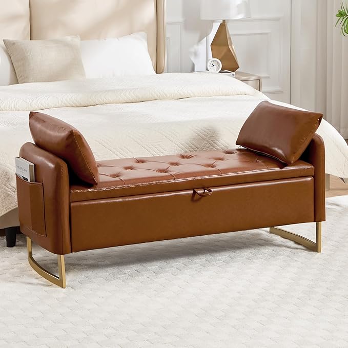 48" End of Bed Bench, Modern Storage Benches