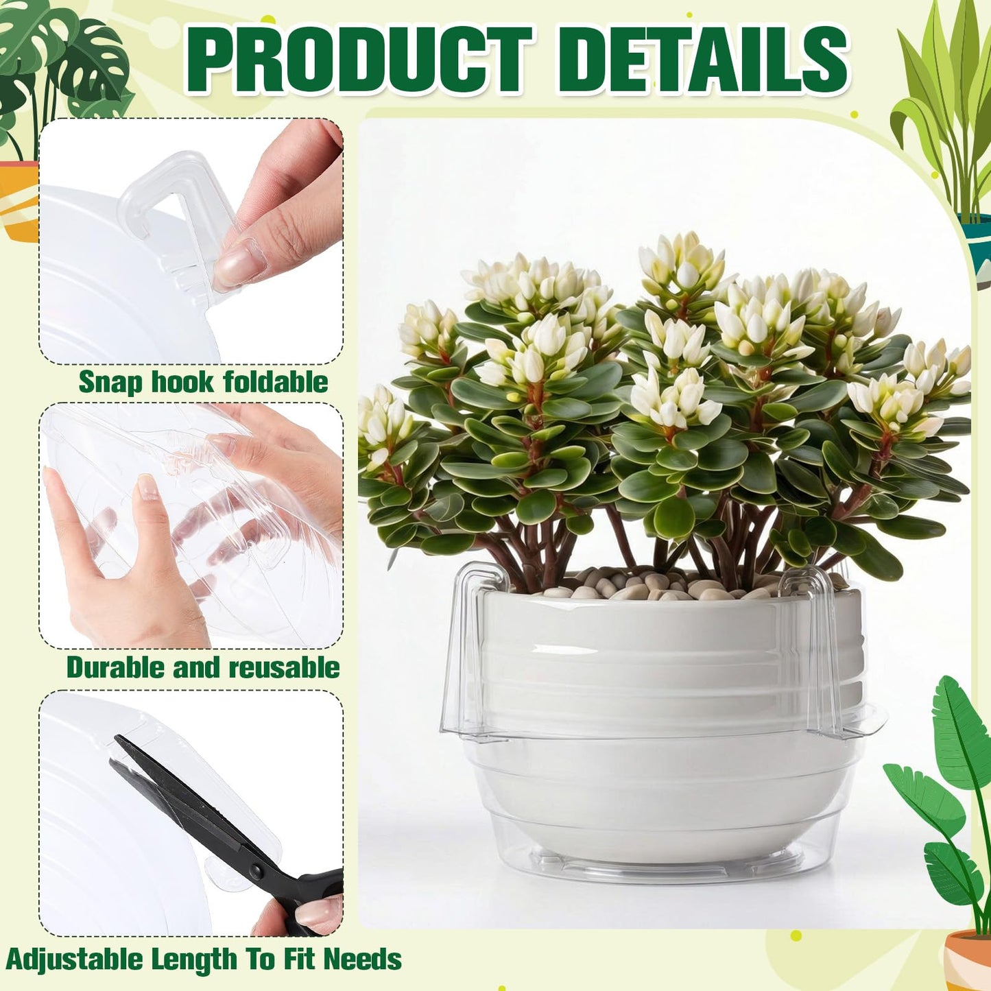 Tandefio 30 Pcs Eight-inch Hanging Plant Water Catcher Tray Bulk, Plastic Clear Plant Saucer Drip Pans Hanging Basket Water Catcher for Indoor Outdoor Basket Flower Pot