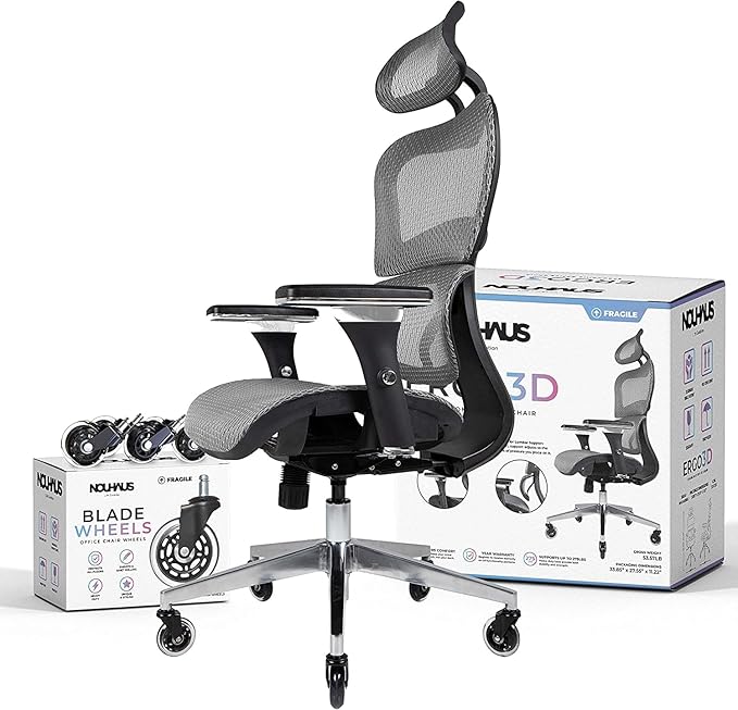 Nouhaus Ergo3D Ergonomic Office Chair Lumbar Support Mesh Office Chair