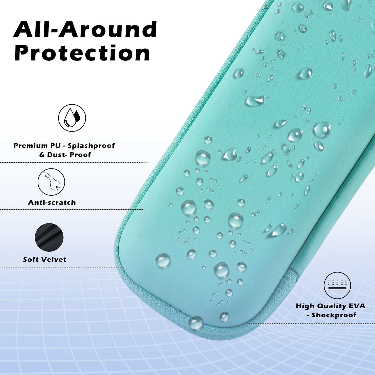 AGPTEK Case Holder for Apple Pencil, Slim PU Leather Carrying Case Pouch Cover Compatible with Apple Pen Accessories, USB Cable, Earphone, Samsung Stylus iPad Pro Pen/Pencil, Recording Pen, Green