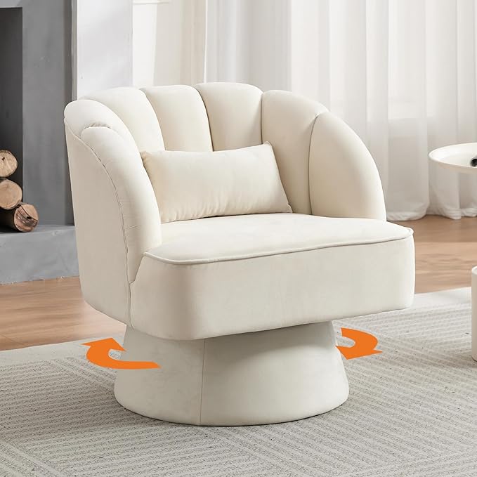 Garvee Ultra-Plush Swivel Accent Chair, 360° Barrel Lounge Chair