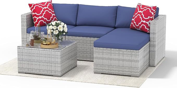 5-Piece Outdoor Sectional Sofa Set, Outdoor Patio Set Sectional Sofa,