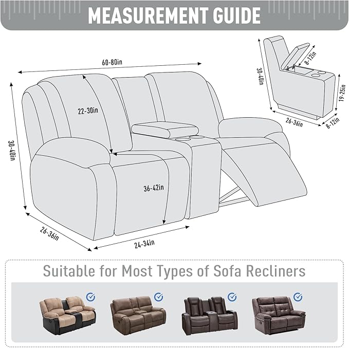 TAOCOCO Loveseat Recliner Cover