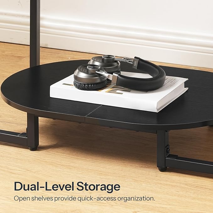 HOOBRO Coffee Table for Living Room, Oval Small Coffee Table