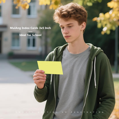 600 Count Index Cards 3 x 5 Inch Yellow Lined Flash Cards Ideal for Studying and To-do-List, Portable Note Cards Taking for Students and Teachers, Flash Card Styled for Home, Office or School Use