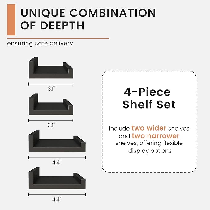 FLYJOE Floating Picture Ledge Shelves