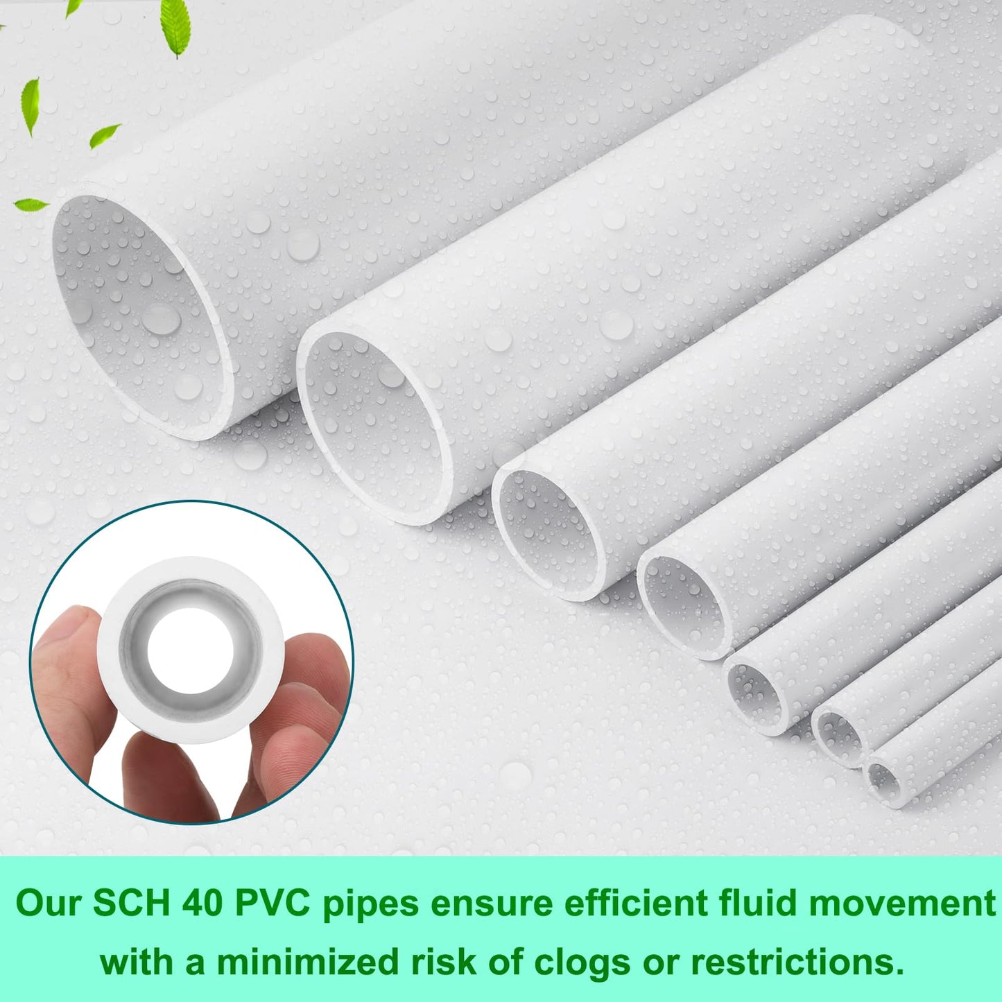 CKVIHAV 6Pcs 1/2 Inch PVC Pipe 17" Long Sch40 Industrial Pipes for Home DIY, Greenhouse, Garden, Farm, Workshop, Furniture Grade, White (0.50" x 17"L)