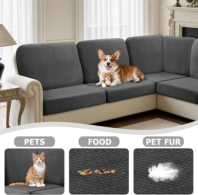 Arfntevss Sectional Couch Covers L Shape Couch Cushion Covers Slipcovers Fitted