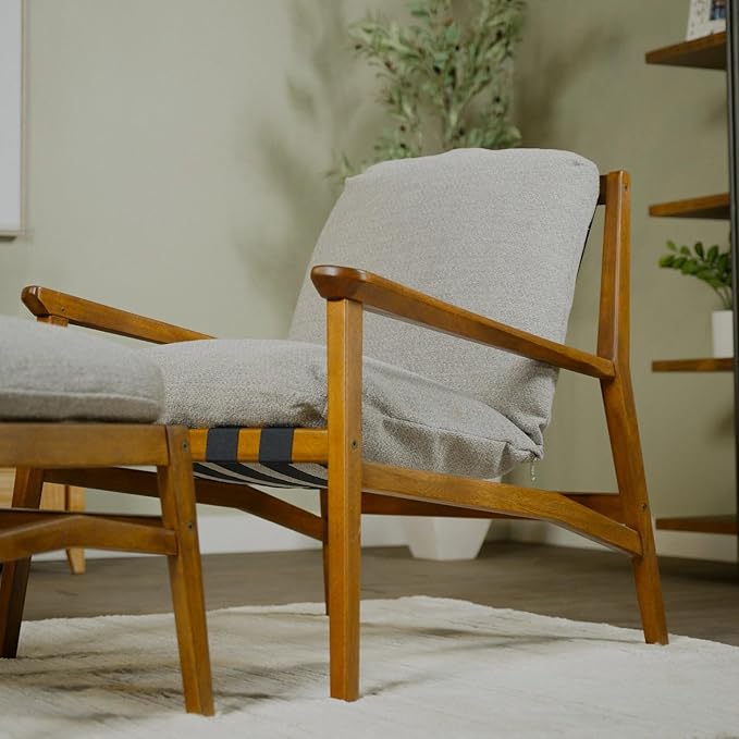 Grain Wood Furniture Solid Wood Mid Century Lounge Chair