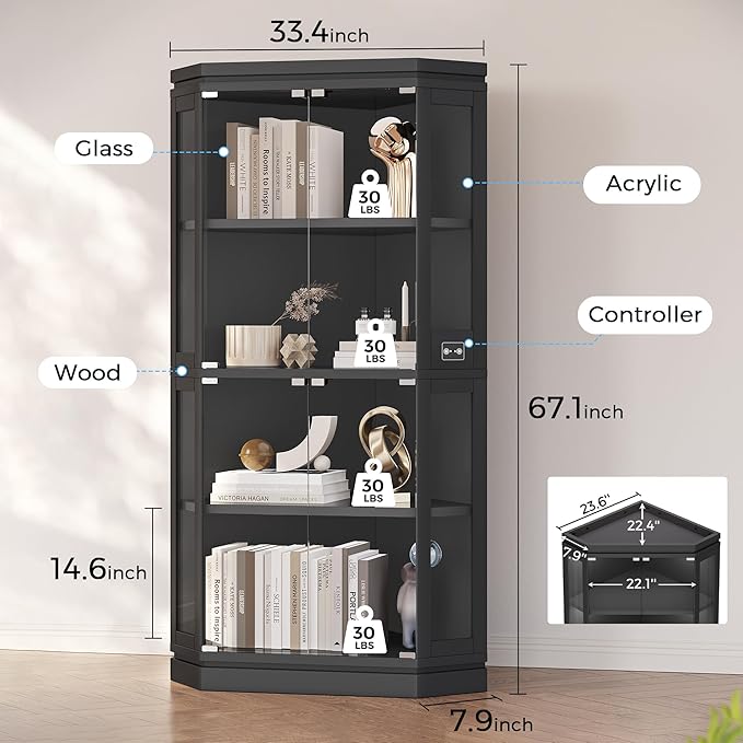 Jocoevol Corner Display Cabinet