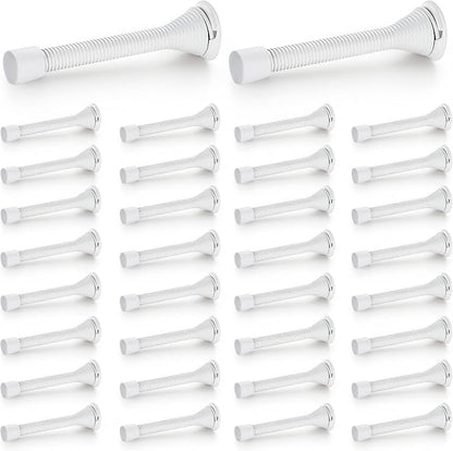 Ravinte Door Stoppers, 36 Pack White Spring Door Stops with Rubber Bumper, Door Stoppers for Bottom of Door