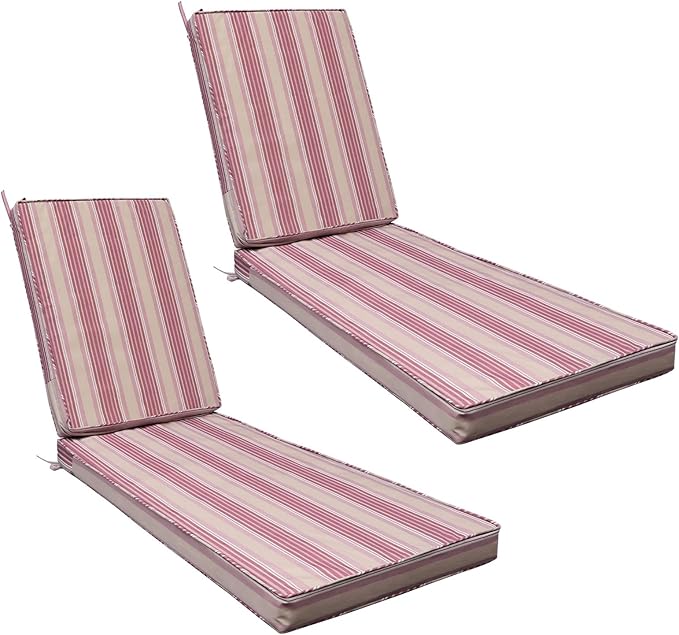 AAAAAcessories Outdoor Chaise Lounge Cushions, Fade-Resistant, Waterproof Patio