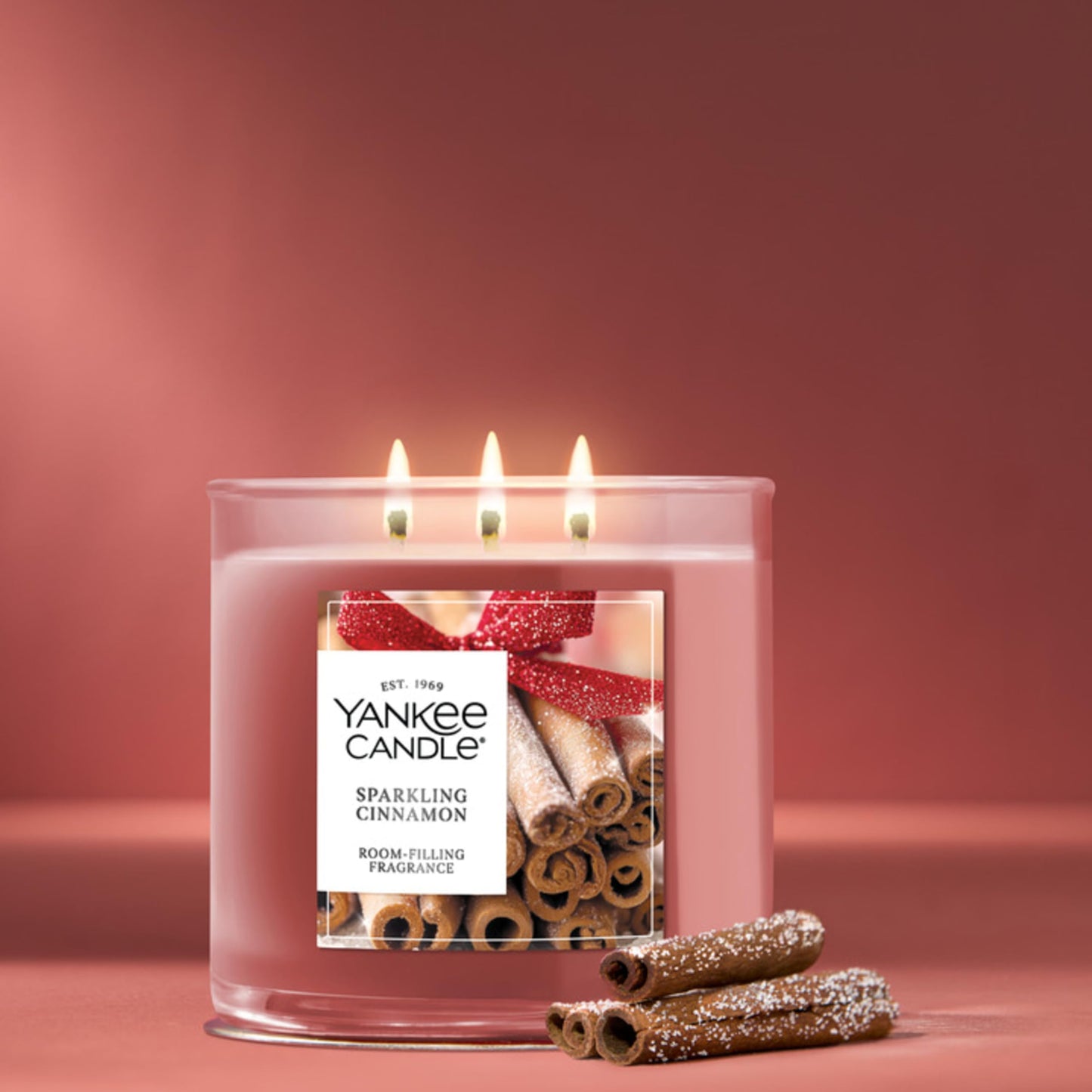 Yankee Candle Cinnamon Stick, Scented Candle, 14.5oz 3-Wick Candle Jar with up to 40 Hours Burn Time