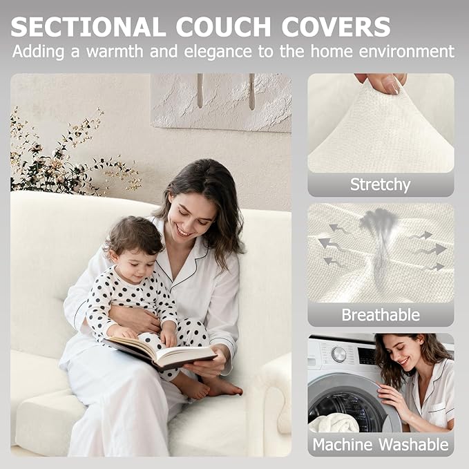 Arfntevss Velvet Corner Sectional Couch Covers Slipcovers L Shape Couch Cushion