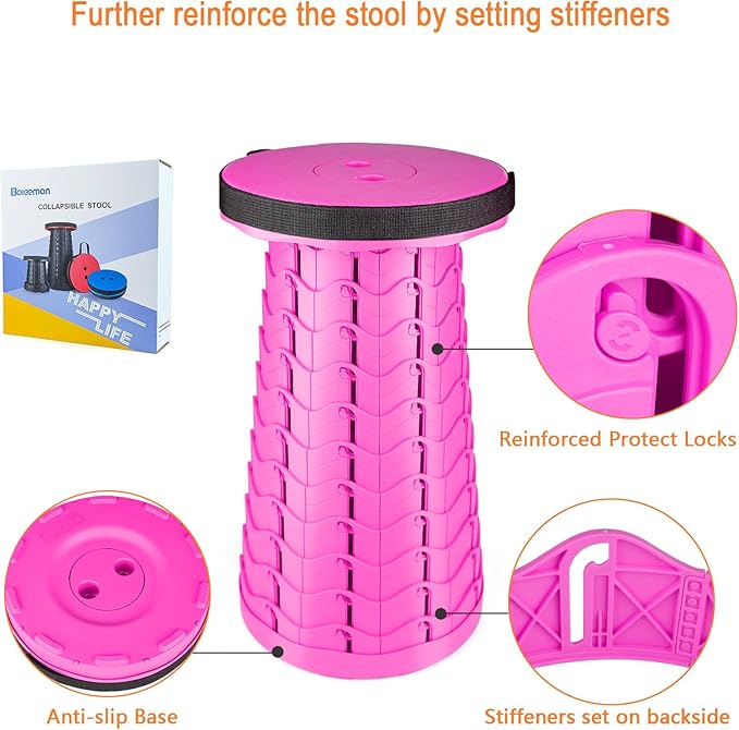 Boreeman Upgraded Folding Stool Lightweight Yet More Sturdy