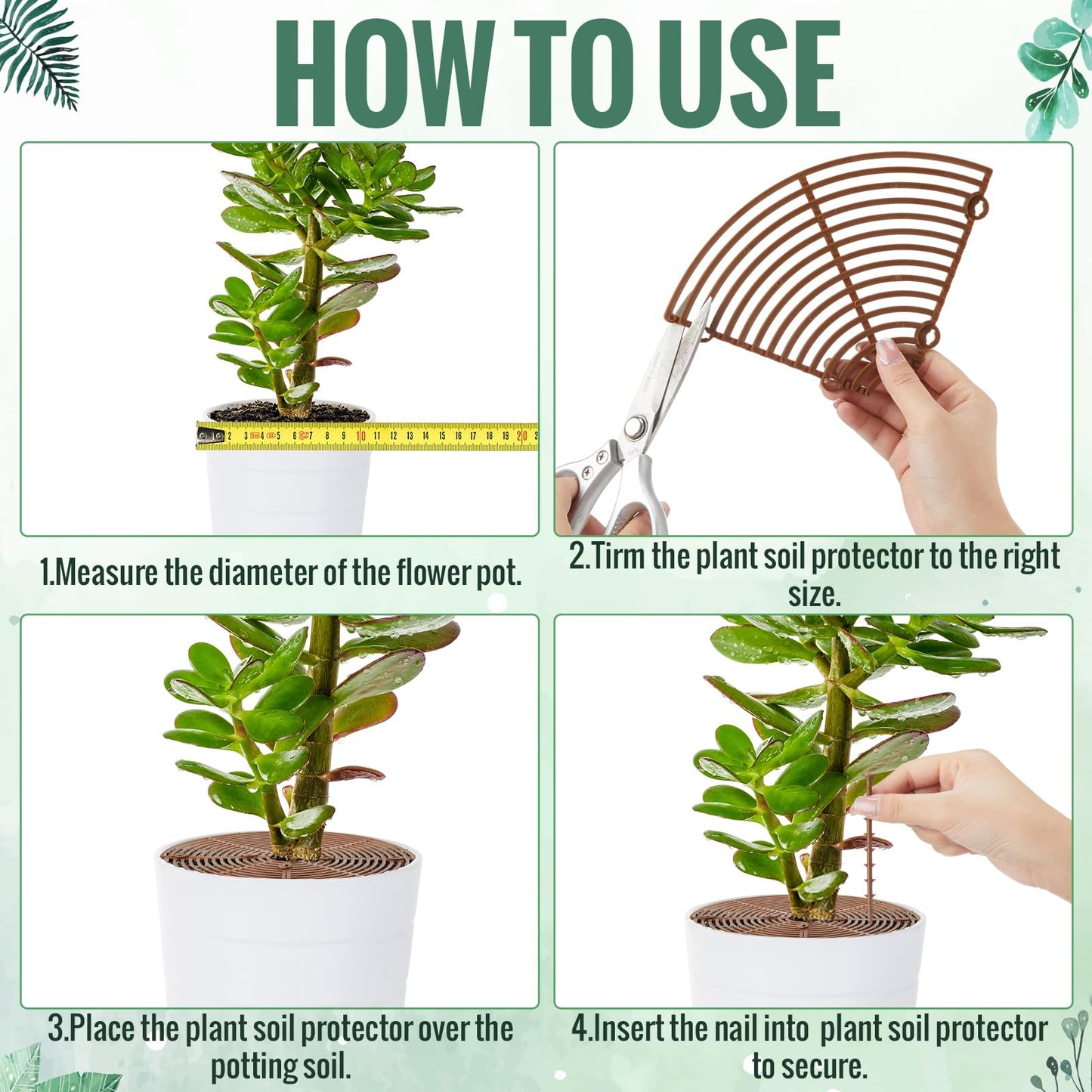 Hushee 12 Pieces 11.8 Inch Spring Plant Pot Grid with Center Cutout Plastic Cuttable Grid Flower Pot Cover with 8 Pcs Stakes Plant Protector Planter Cover Soil for Indoor Outdoor Plants