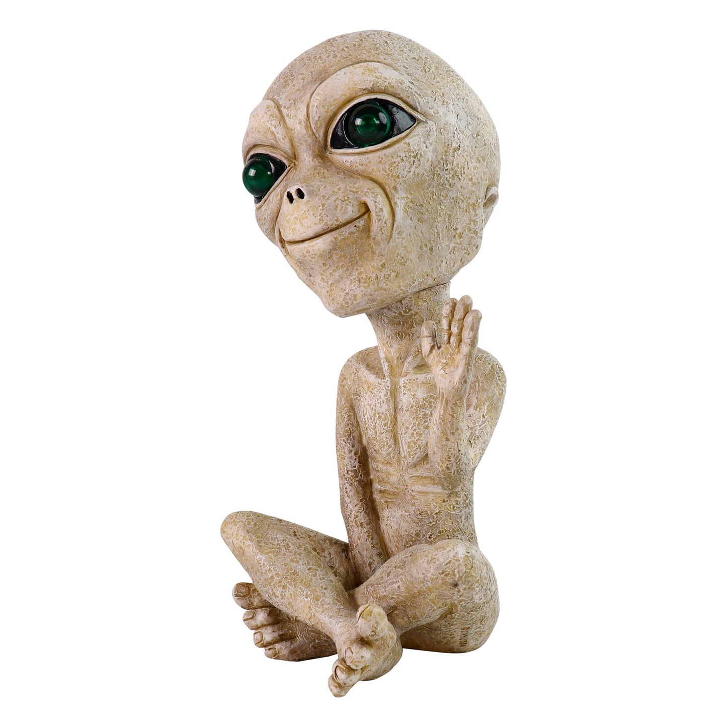 Lopoti Solar Light UFO Extraterrestrial Garden Alien Statues Figurine for Indoor Outdoor Garden Patio, Yard Or Lawn Decoration