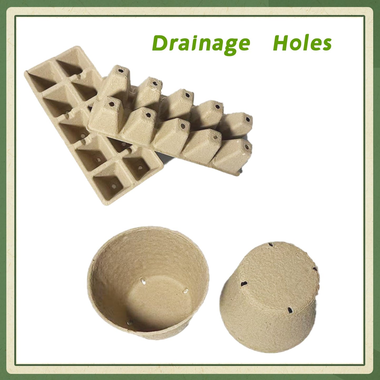 YEIHHEIY 200 pcs Seed Starter Pots Kits Include 50pcs 4 Inch Peat Pots with Drainage Holes 100 Cells 2 Inch Seedling Starter Trays and 50 Pcs Plant Labels Outdoor Garden Germination Nursery Pots