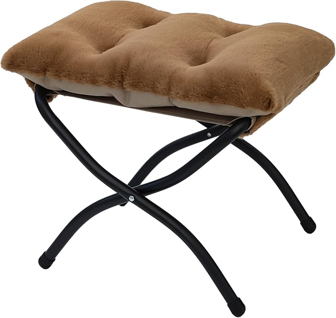15" Folding Ottoman, Foldable Footrest Stool, Portable Small Foot Stool