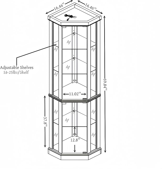 Glass Corner Display Cabinet