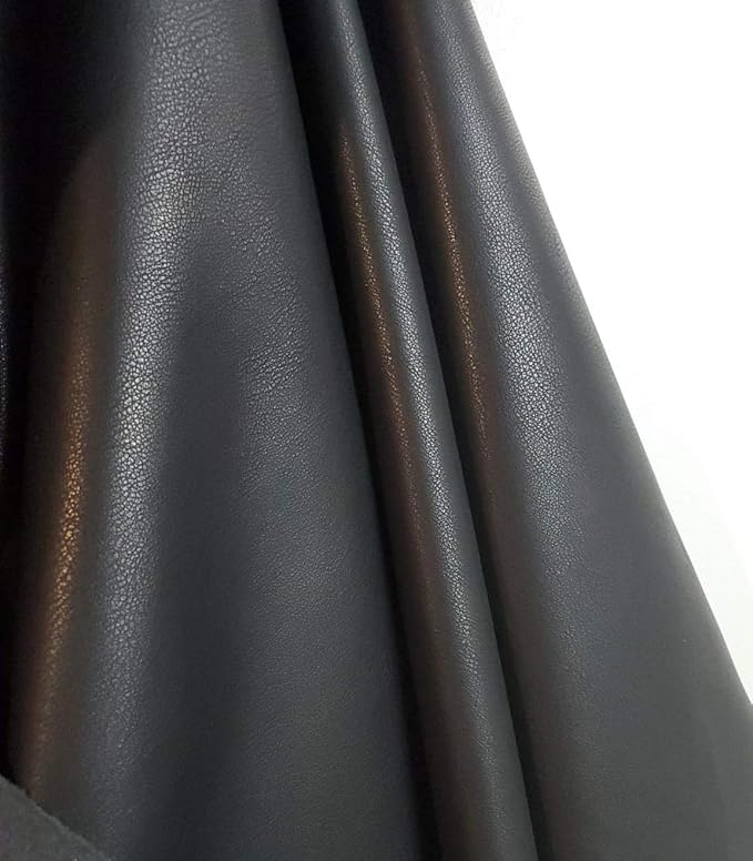 Black Thin Stretch Faux PU Leather by The Yard 108 x 54 inch Synthetic Fabric