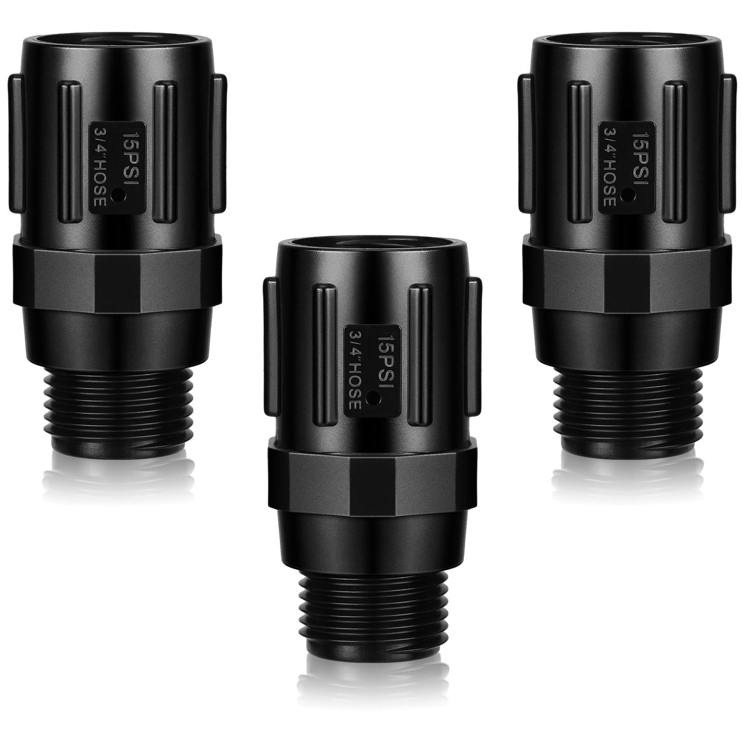 Tondiamo 3 Pcs 15 PSI Drip Irrigation Pressure Regulator, 3/4" Female Hose Thread x 3/4" Male Hose Thread Pressure Reducer Low Flow Valve for Garden Drip Irrigation Parts Emitters System
