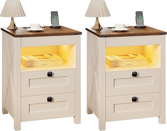 HWB LED Nightstand Set of 2