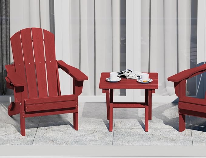 SERWALL Folding Outdoor Side Table Set of 4, Small Adirondack Side Table