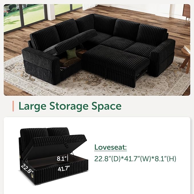 HONBAY Modular Sectional Sleeper Sofa