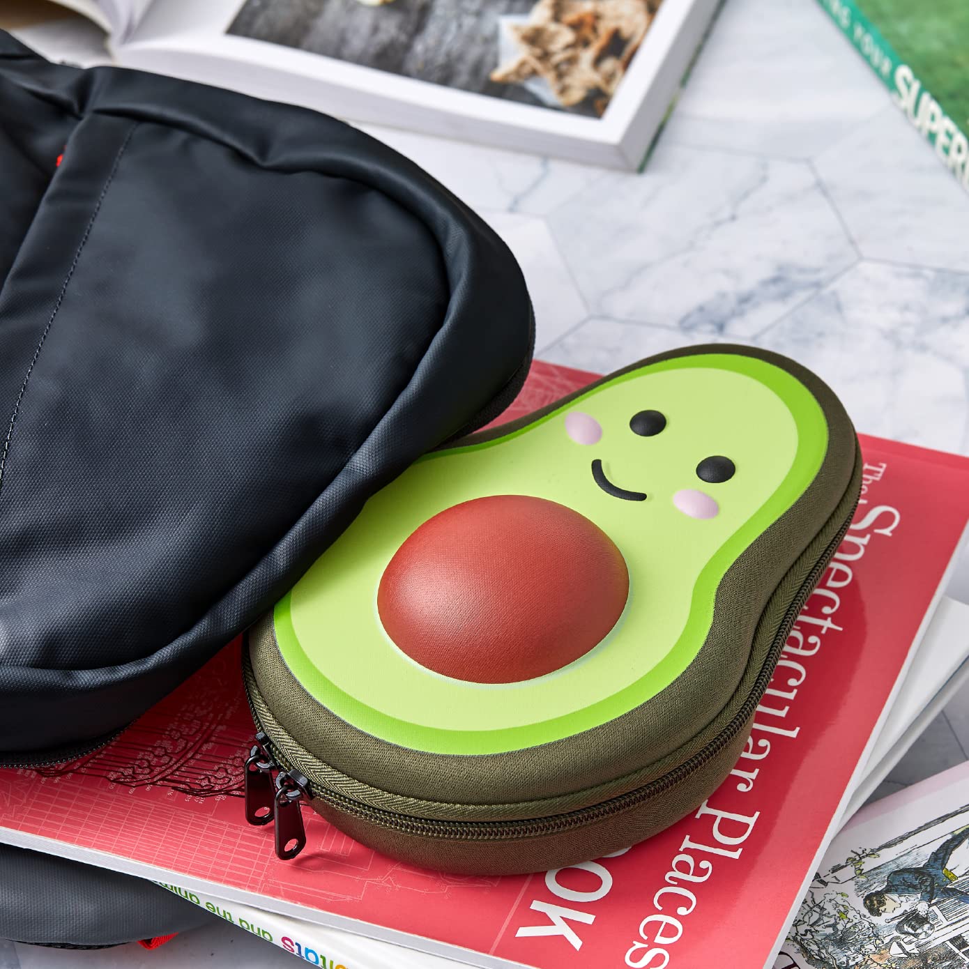 It's Academic Avocado Pencil Case School Supply Bag with Mesh Pocket, Cute Design