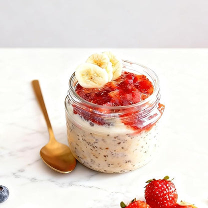 Overnight Oats Containers with Lids, 10oz Wide Mouth Mason Jars with Lids, 6 Pack Glass Jars with Airtight lid for Chia Pudding Yogurt Salad, Meal Prer Oatmeal Jars, Blue