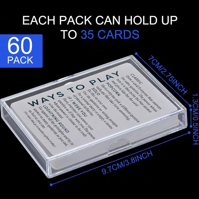 Zonon 48 Pieces Clear Deck Case, Card Organizer Compatible with MTG TCG Plastic Playing Card Case baseball Trading Deck Collection Box Holder for Game Cards Storage