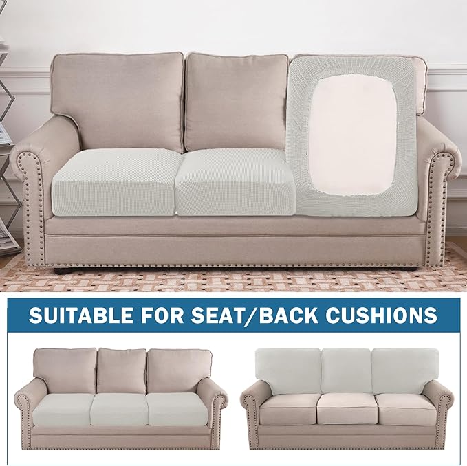 Water Repellent Couch Cushion Cover 3 Pieces Sofa Seat Cushion Covers, Stretch