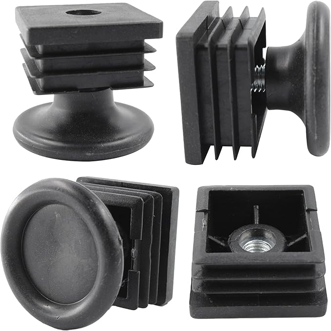 8Pcs Adjustable Leveling Feet 38 x 38mm Square Insert Kit Furniture Glide