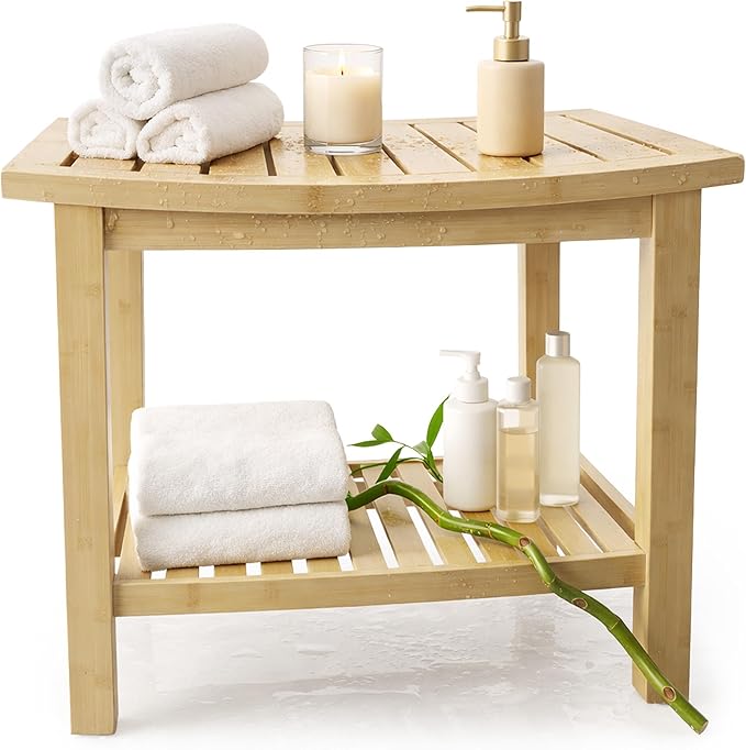 Bamboo Stool – Natural Wood Finish, Eco-Friendly Small Bench