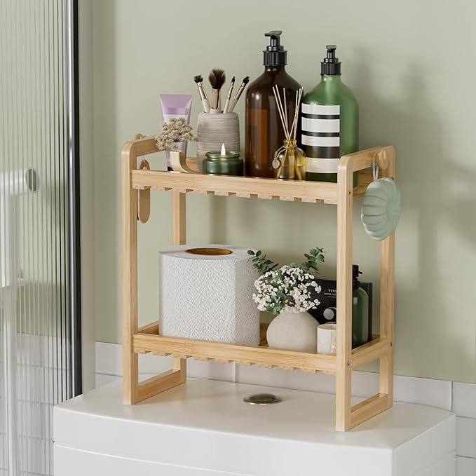 AmazerBath Bamboo Over The Toilet Storage Shelf