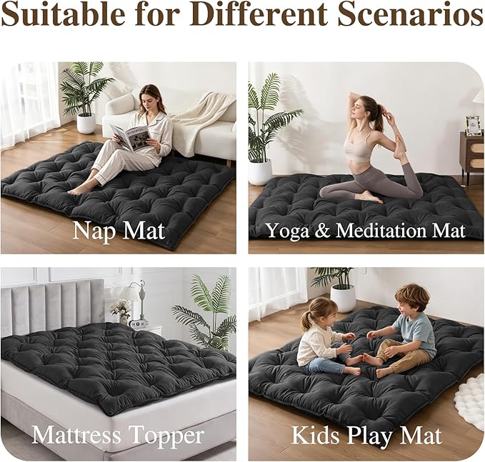 SHOUREN Japanese Futon Mattress Floor Mattress 3" Tatami Mat, Shredded Memory