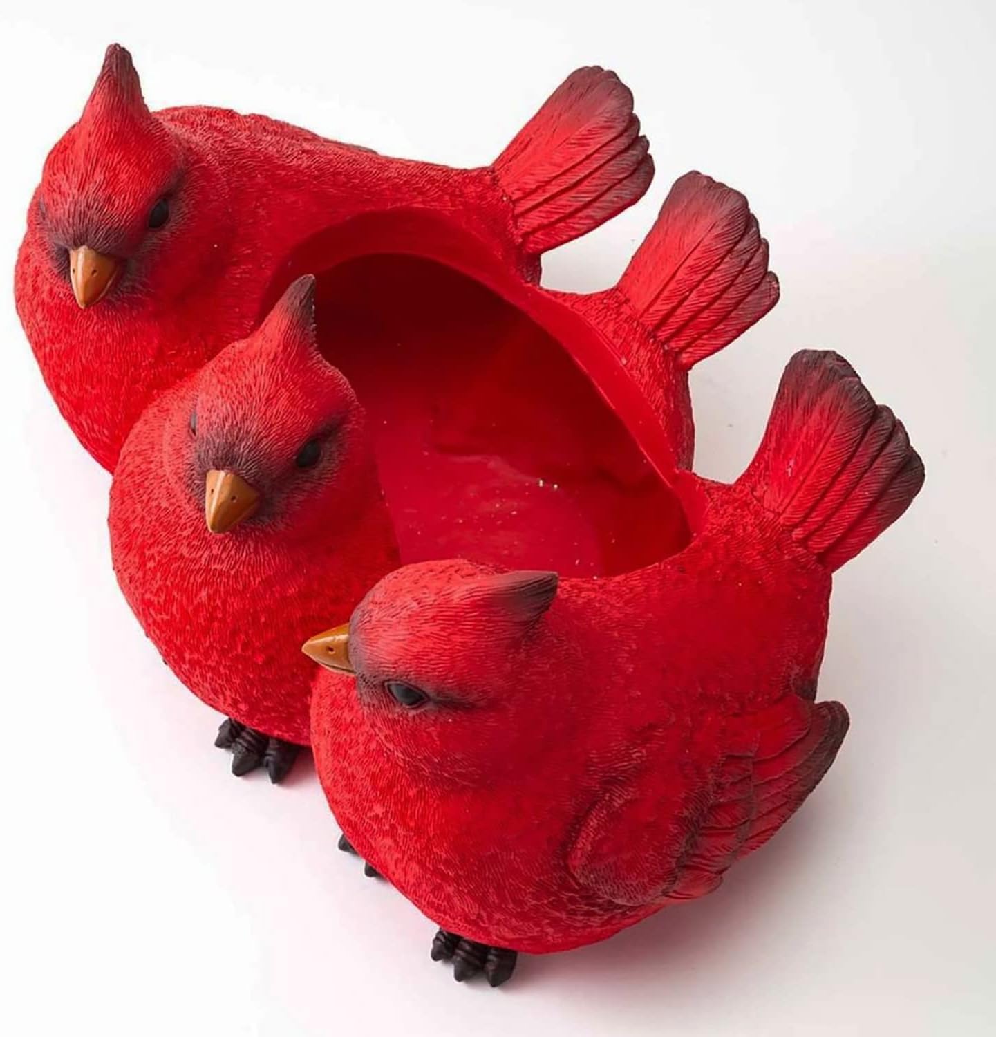 Odulut Cardinal Bird Succulent Flower Pot,Resin Red Birds Plant Pot,Three Little Birds Decorative Planter for Indoor/Outdoor Tabletop Home Garden Plant Decor