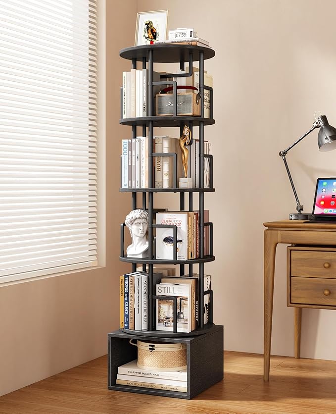 Kalrin 5 Tier Rotating Bookshelf