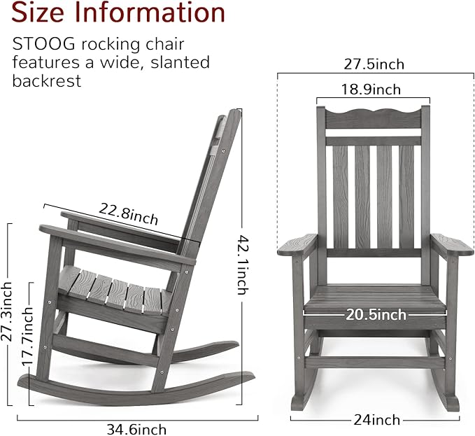 Stoog All-Weather Outdoor & Indoor Rocking Chairs Set of 2