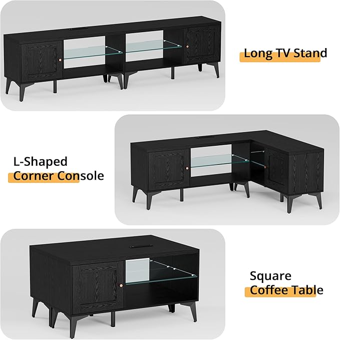 LIKIMIO 2-in-1 TV Stand for 85 Inch TV, Entertainment Center