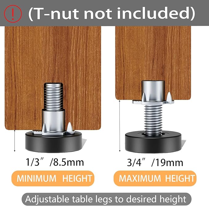1/4" Thread Leveling Feet, Adjustable Furniture Feet Threaded Screw in
