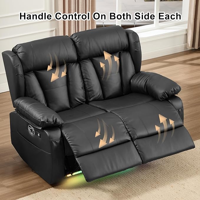 58.3" Reclining Loveseat Sofa, RV Loveseat Recliner Couch