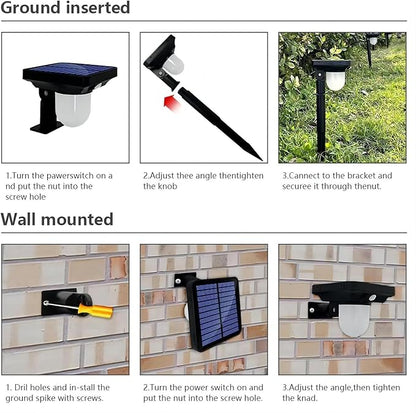 Super Bright Outdoor Solar Garden Lights Motion Sensor Pathway Light Landscape Lighting for Yard, IP65 Waterproof Solar Powered Porch Lights Walkway Lawn Patio Garden Decor