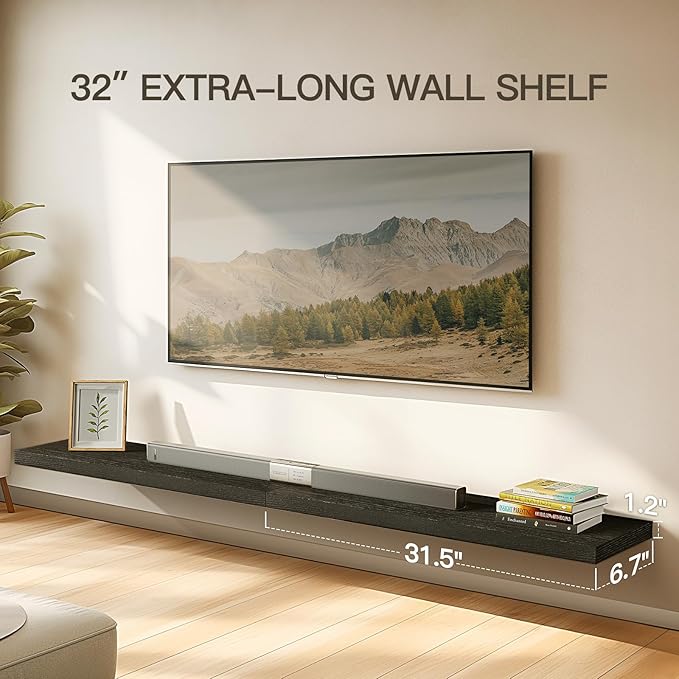 AMADA HOMEFURNISHING Floating Shelves Wall Mounted, 32 x 7 Inch Wall Shelves